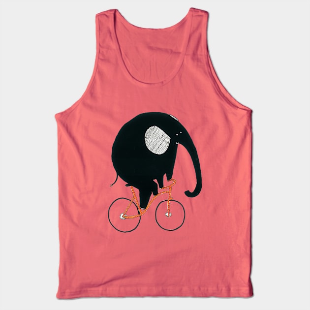 Elephant Riding A Bicycle Tank Top by DoodlesAndStuff